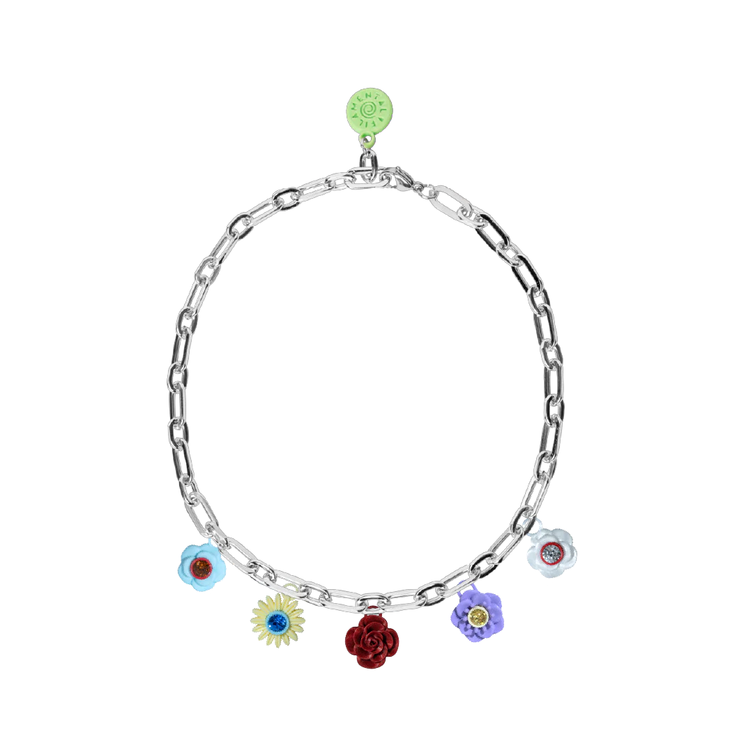 COLLAR BOUQUET CON CADENA BAÑO EN ORO O EN PLATA