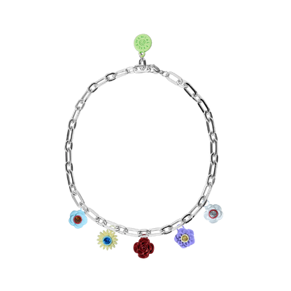 COLLAR BOUQUET CON CADENA BAÑO EN ORO O EN PLATA