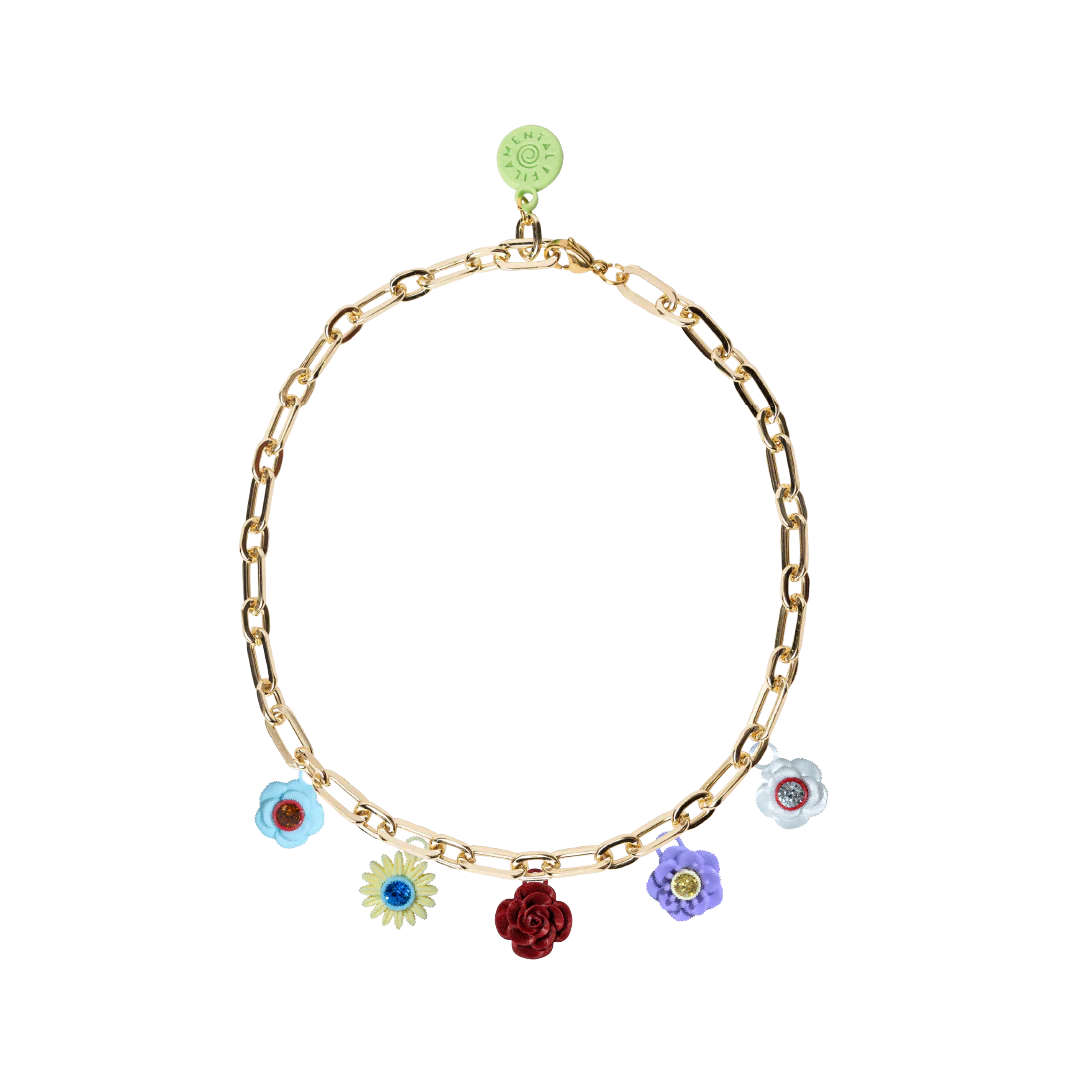 COLLAR BOUQUET CON CADENA BAÑO EN ORO O EN PLATA