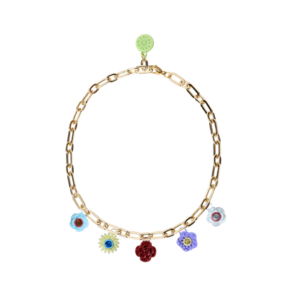 COLLAR BOUQUET CON CADENA BAÑO EN ORO O EN PLATA