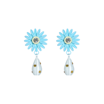 ARETES DE MARGARITA CON DIJE DE PERLA