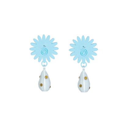 ARETES DE MARGARITA CON DIJE DE PERLA