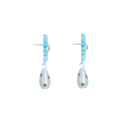 ARETES DE MARGARITA CON DIJE DE PERLA