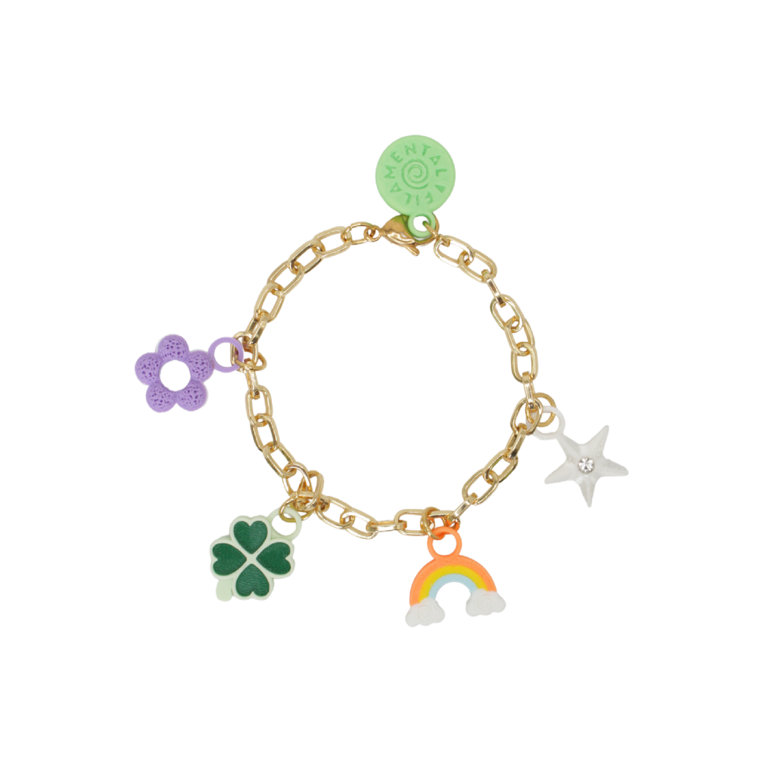 BRAZALETE CON DIJES ARCOÍRIS