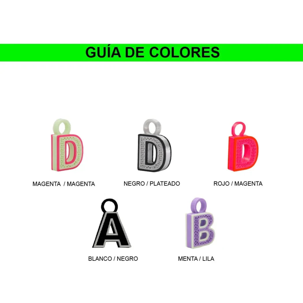 COLLAR CON 3 DIJES DE LETRA (3 LETRAS)