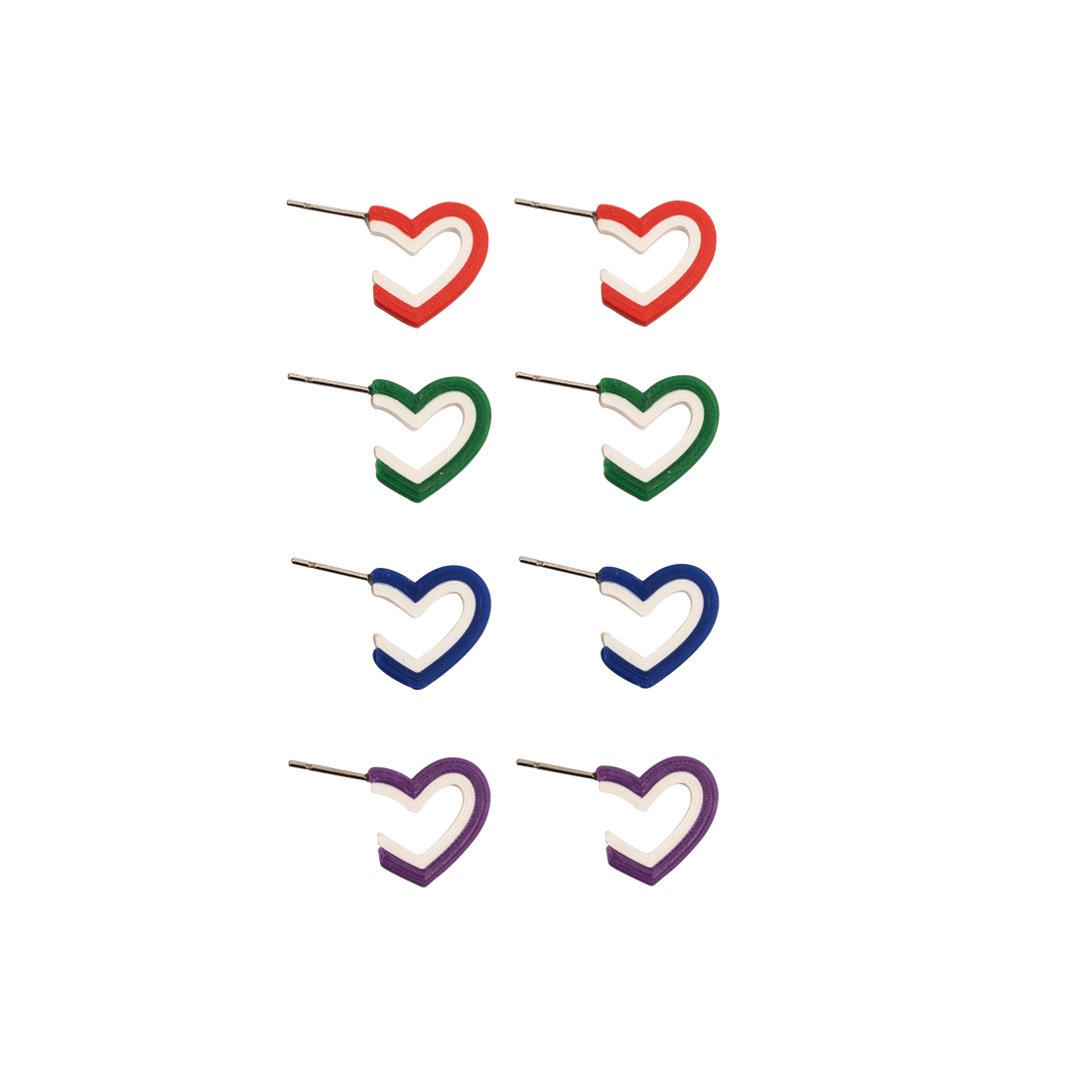 ARETES DE CORAZÓN BABY SET X4