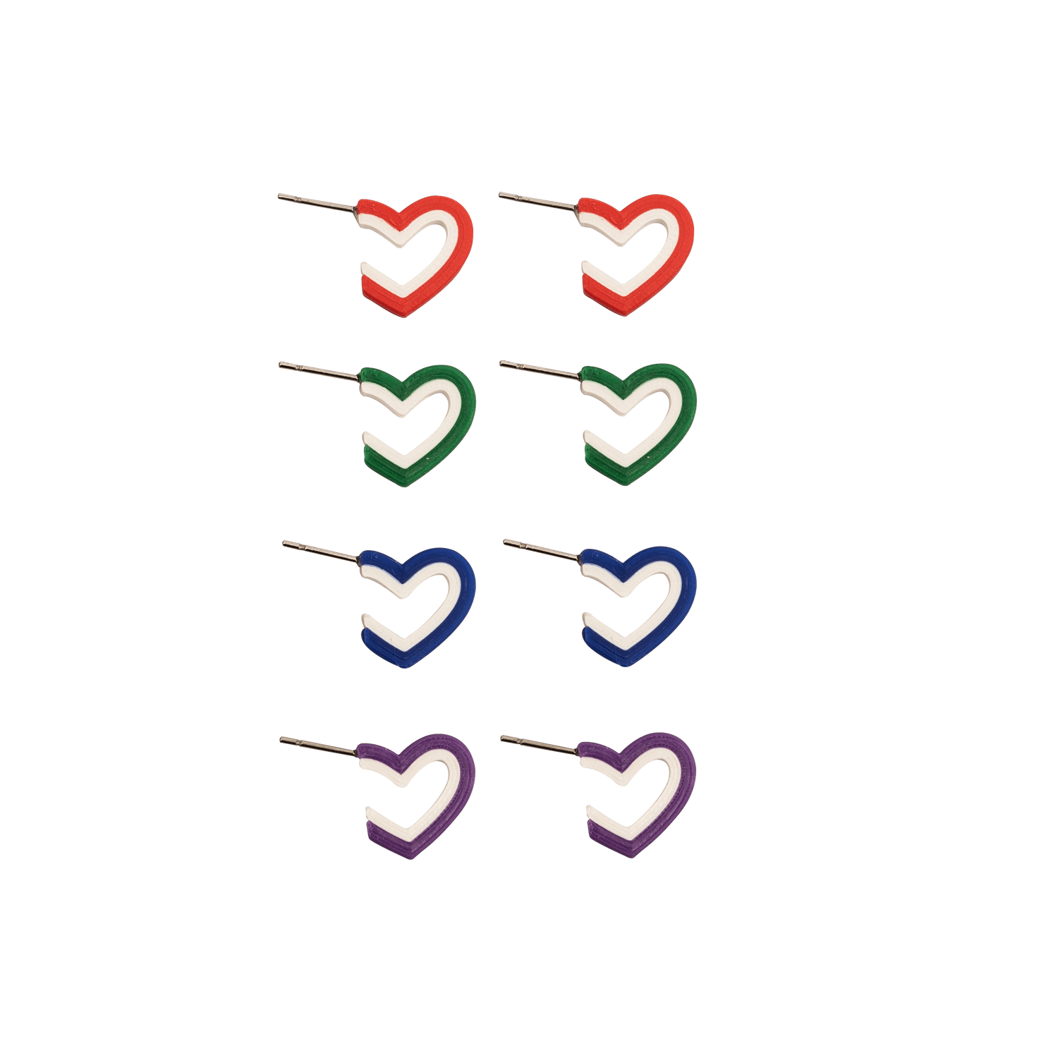 ARETES DE CORAZÓN BABY SET X4