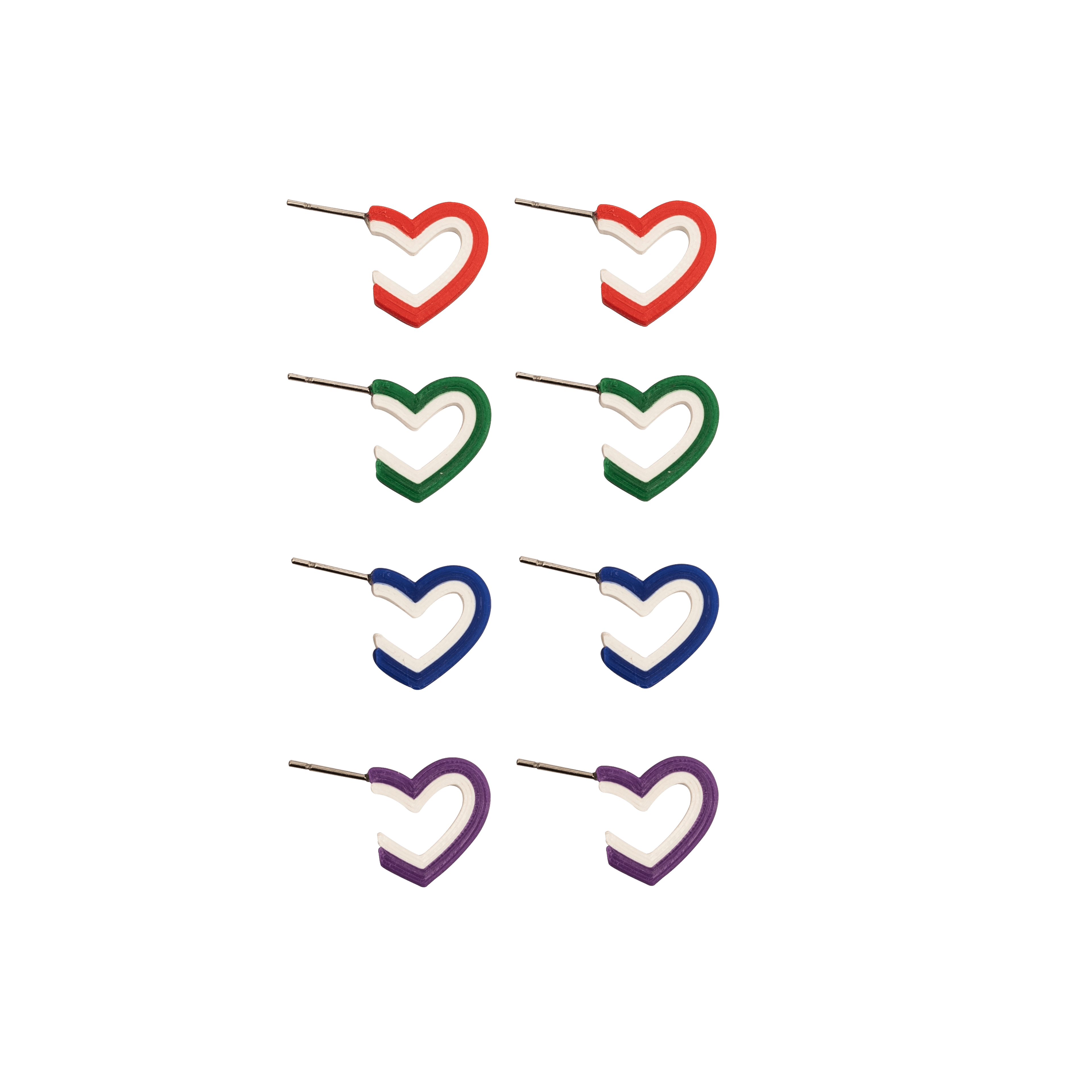 ARETES DE CORAZÓN BABY SET X4