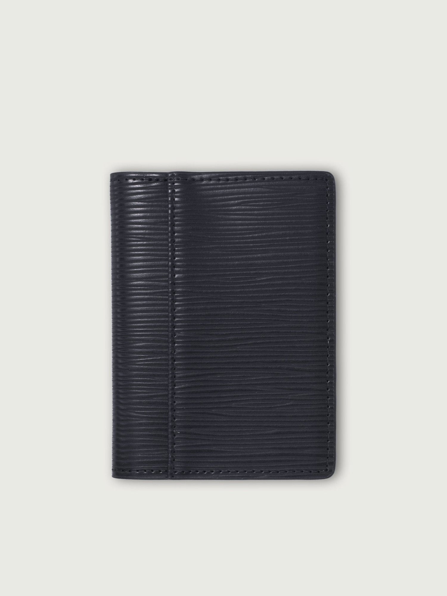 CARTERA VERTICAL DE CUERO NEGRO UNISEX