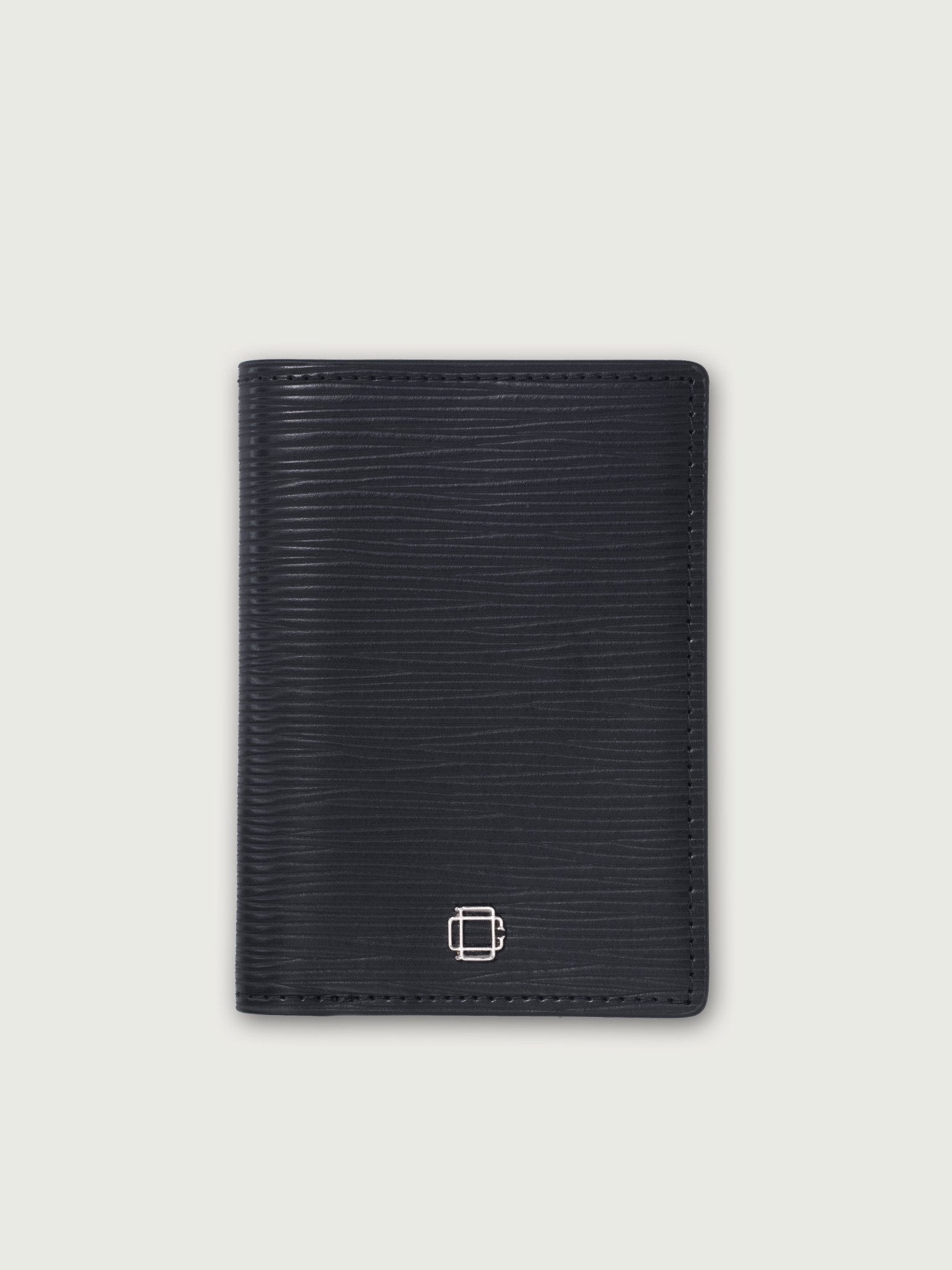 CARTERA VERTICAL DE CUERO NEGRO UNISEX