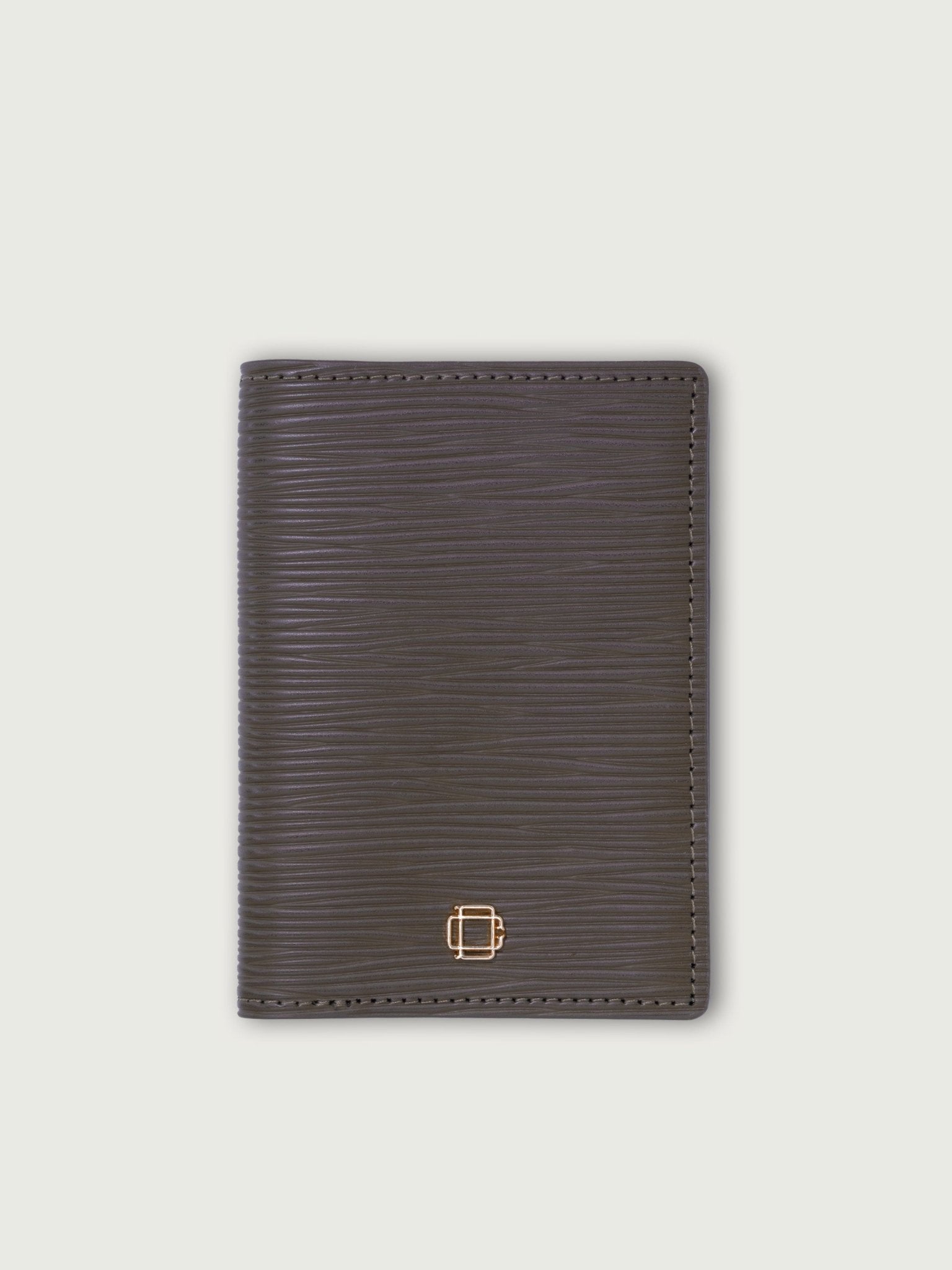 CARTERA VERTICAL DE CUERO OLIVO UNISEX