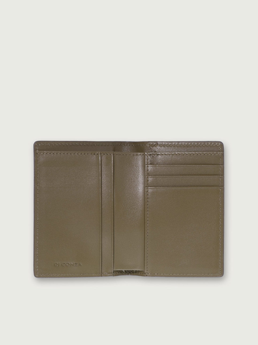 CARTERA VERTICAL DE CUERO OLIVO UNISEX