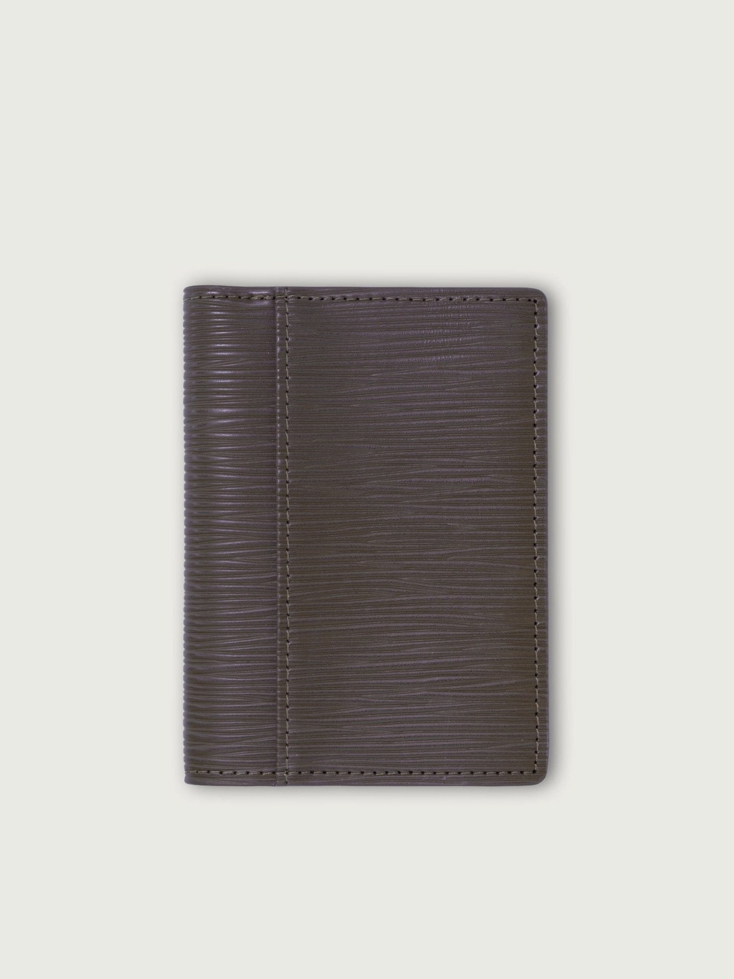 CARTERA VERTICAL DE CUERO OLIVO UNISEX