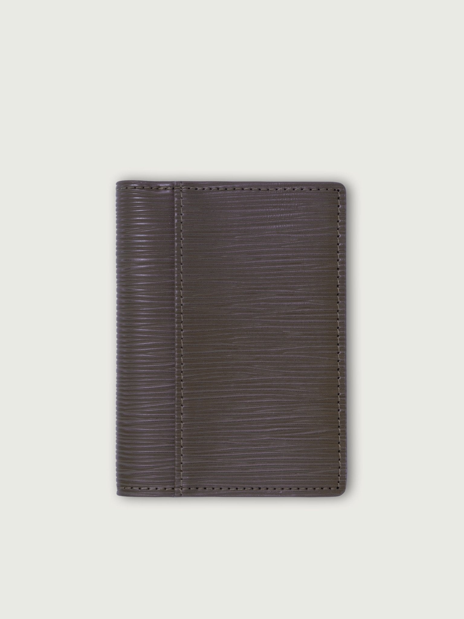 CARTERA VERTICAL DE CUERO OLIVO UNISEX