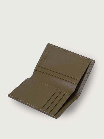 CARTERA VERTICAL DE CUERO OLIVO UNISEX