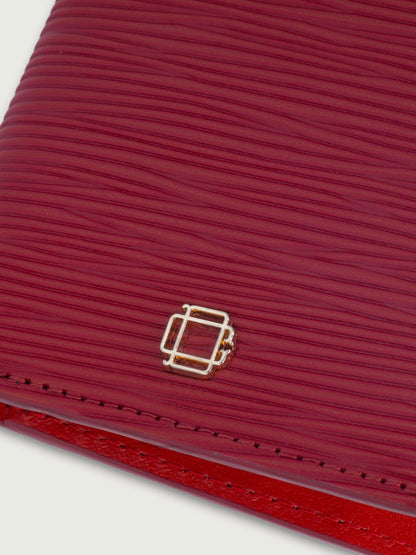 CARTERA VERTICAL DE CUERO ROJO UNISEX