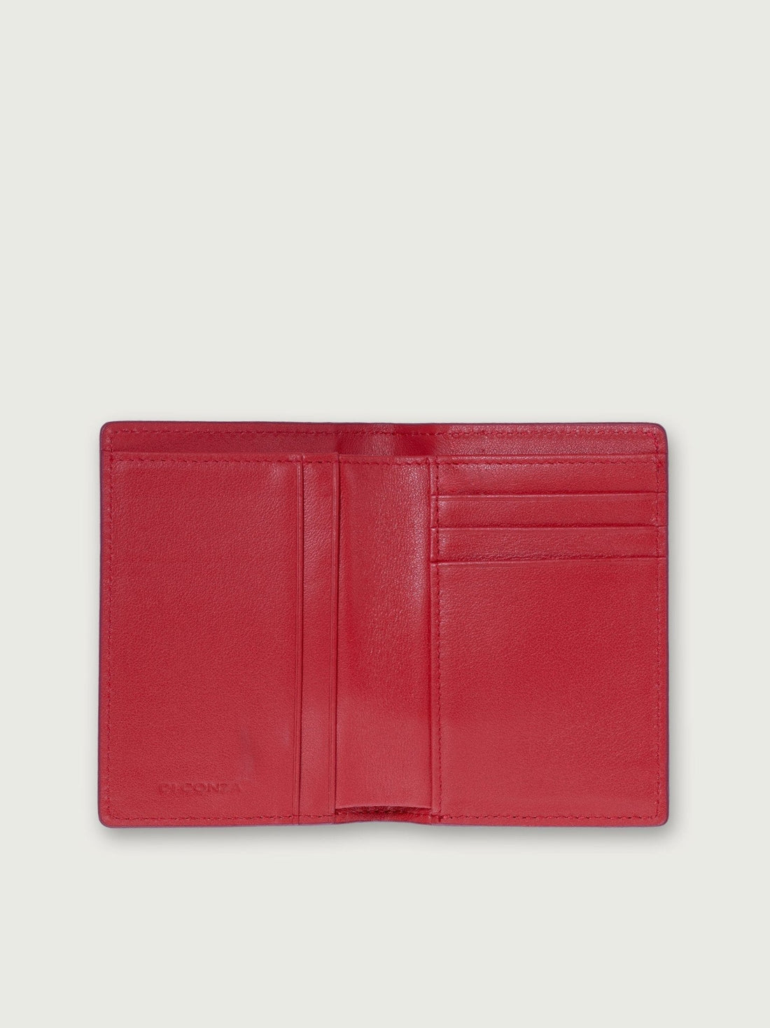 CARTERA VERTICAL DE CUERO ROJO UNISEX