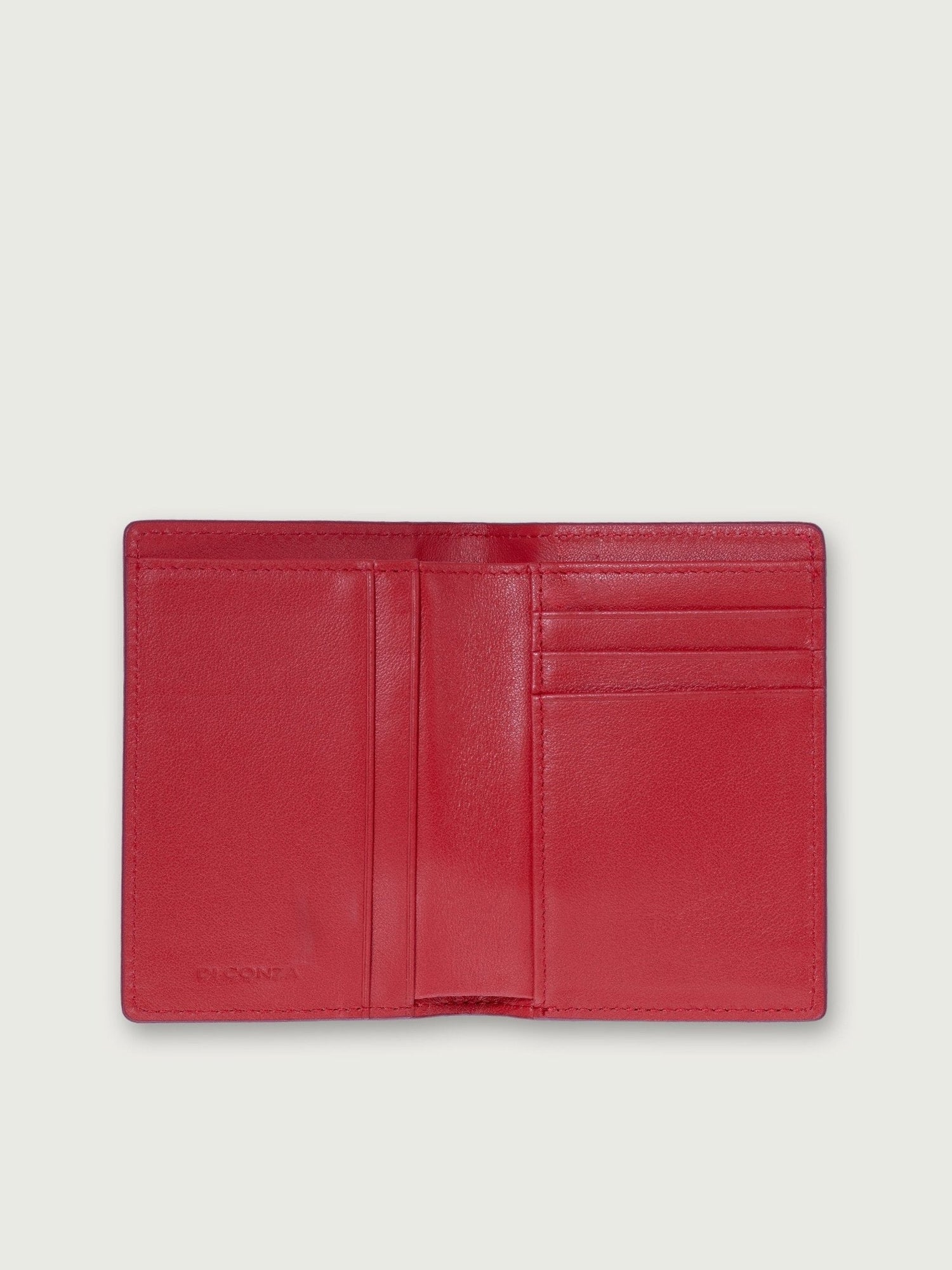 CARTERA VERTICAL DE CUERO ROJO UNISEX