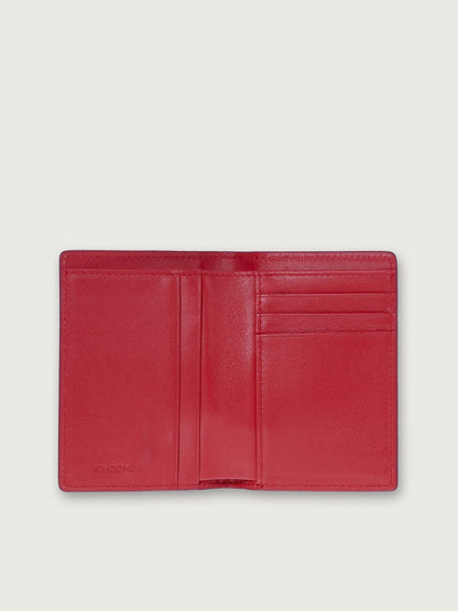 CARTERA VERTICAL DE CUERO ROJO UNISEX