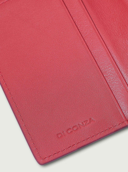 CARTERA VERTICAL DE CUERO ROJO UNISEX