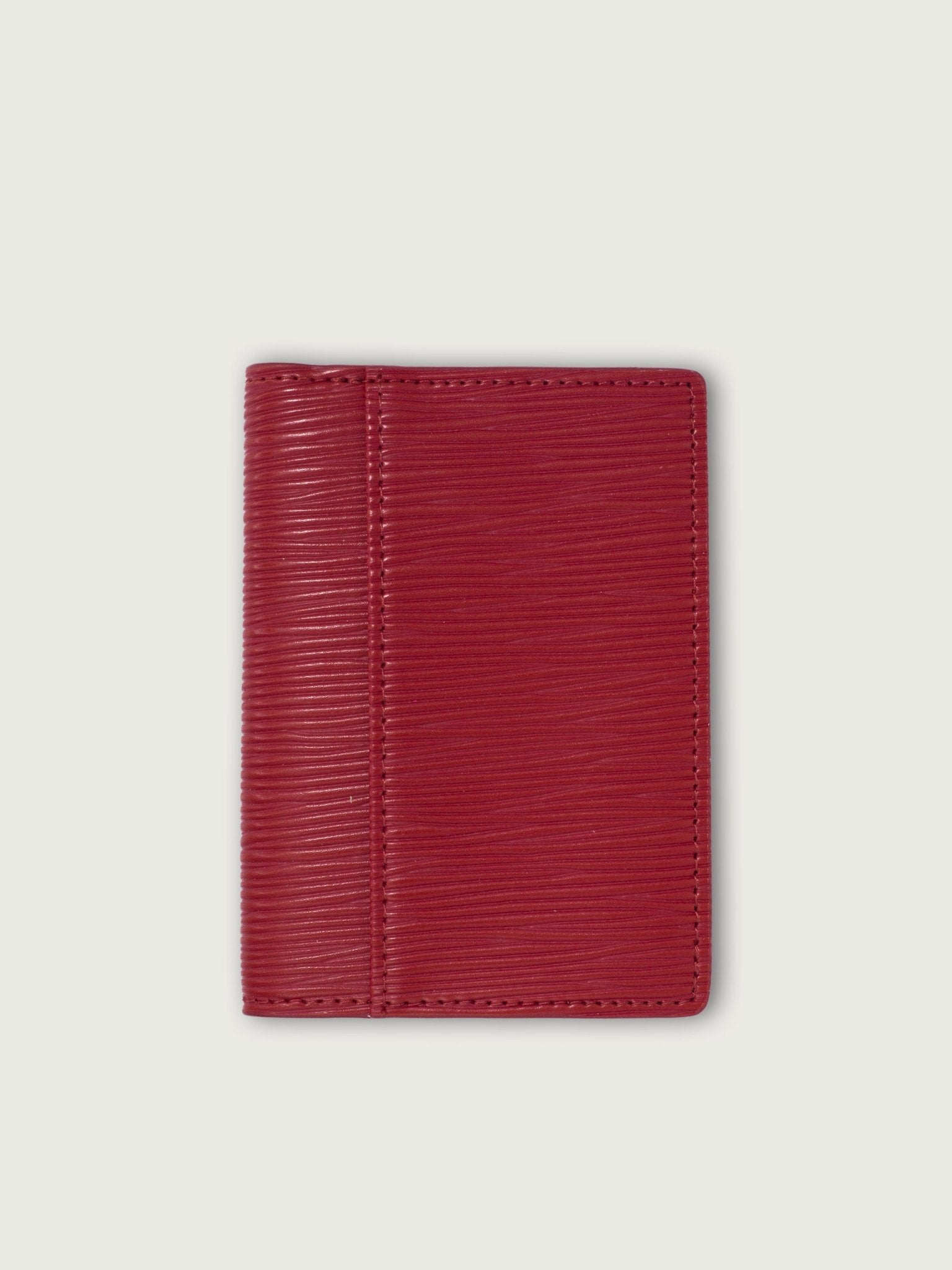CARTERA VERTICAL DE CUERO ROJO UNISEX