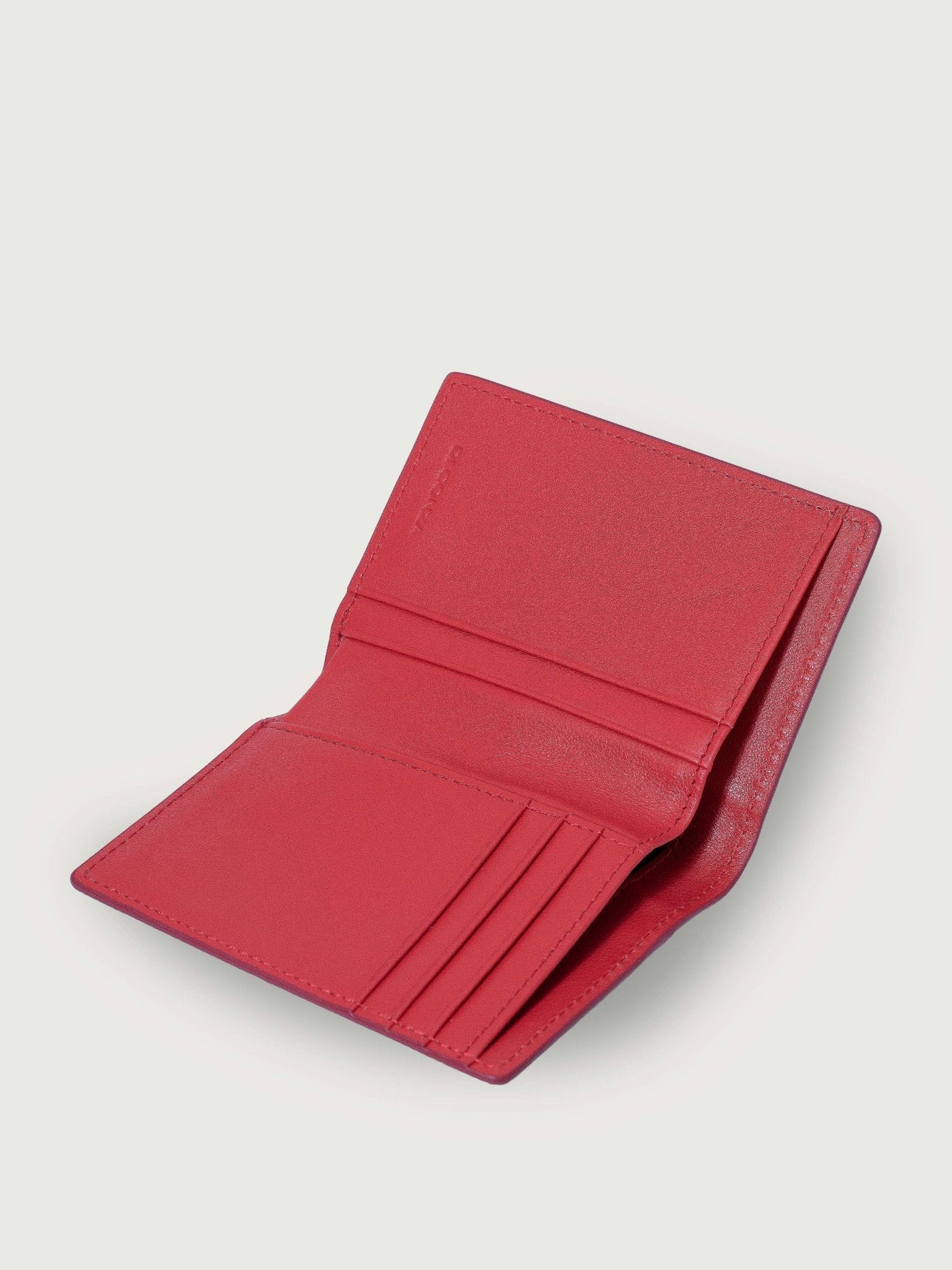 CARTERA VERTICAL DE CUERO ROJO UNISEX