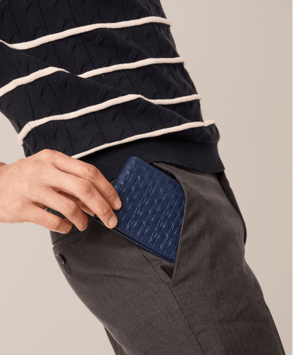 CARTERA MONOGRAMA AZUL PARA 8 TARJETAS