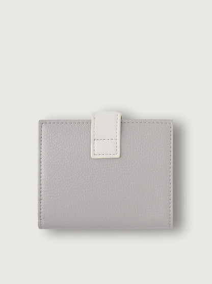 CARTERA CON MONEDERO BICOLOR GRIS CLARO