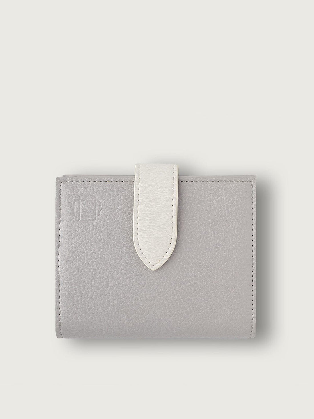 CARTERA CON MONEDERO BICOLOR GRIS CLARO