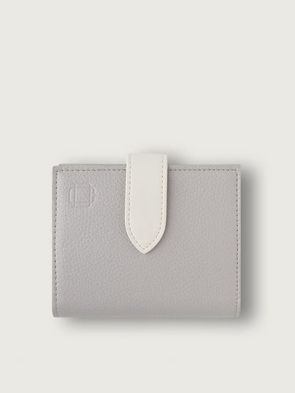 CARTERA CON MONEDERO BICOLOR GRIS CLARO