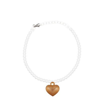 COLLAR CON CADENA DE PERLAS Y DIJE DE RELICARIO