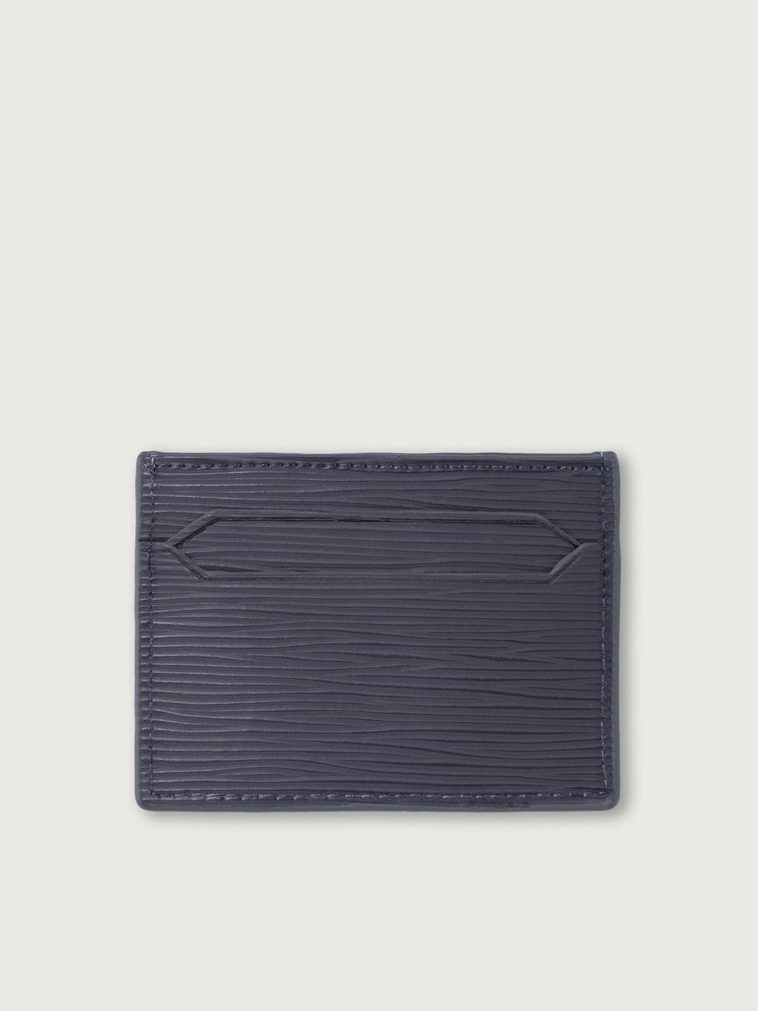 TARJETERO COMPACTO DE CUERO GRIS