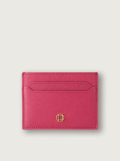 TARJETERO COMPACTO CUERO SAFFIANO FUCSIA