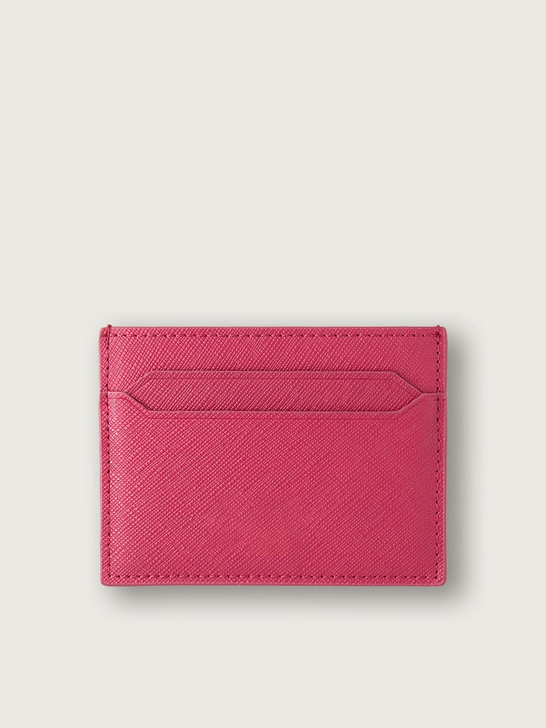 TARJETERO COMPACTO CUERO SAFFIANO FUCSIA