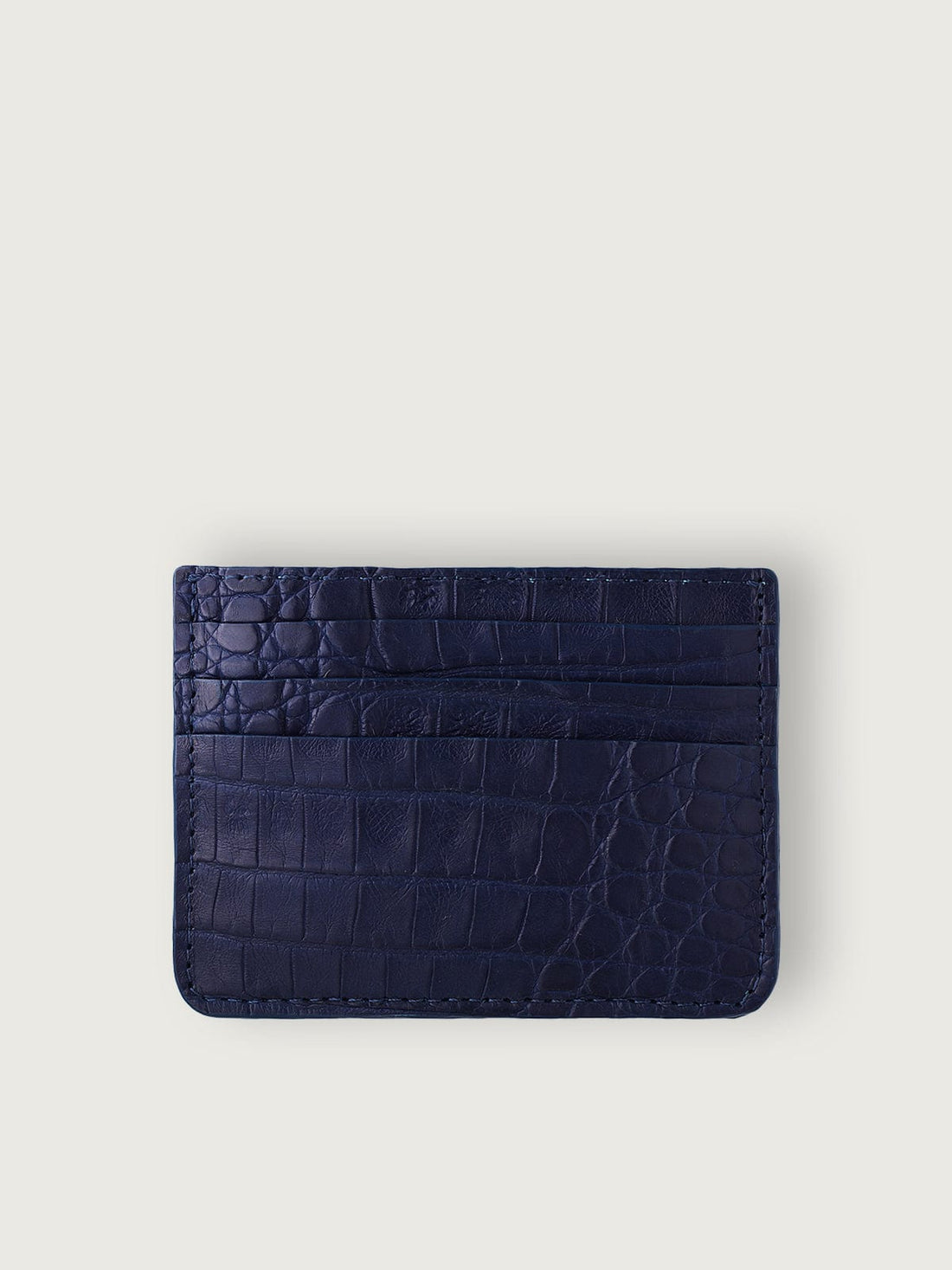 TARJETERO SLIM COCODRILO GENUINO - AZUL NAVY