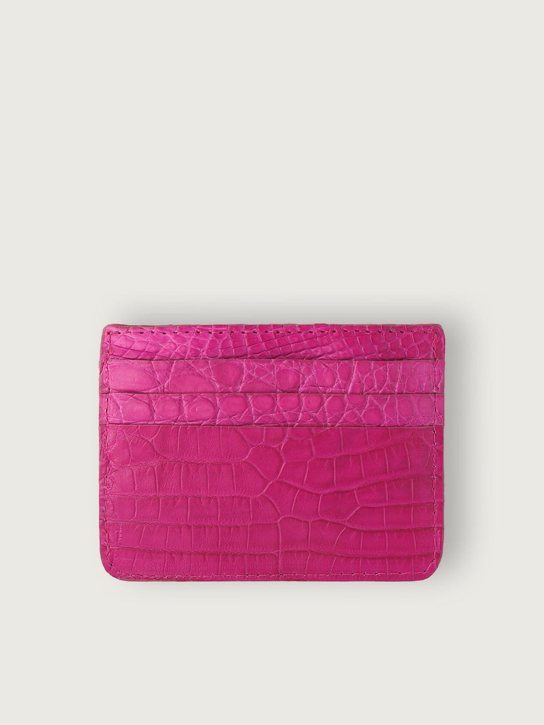 TARJETERO SLIM COCODRILO GENUINO - FUCSIA