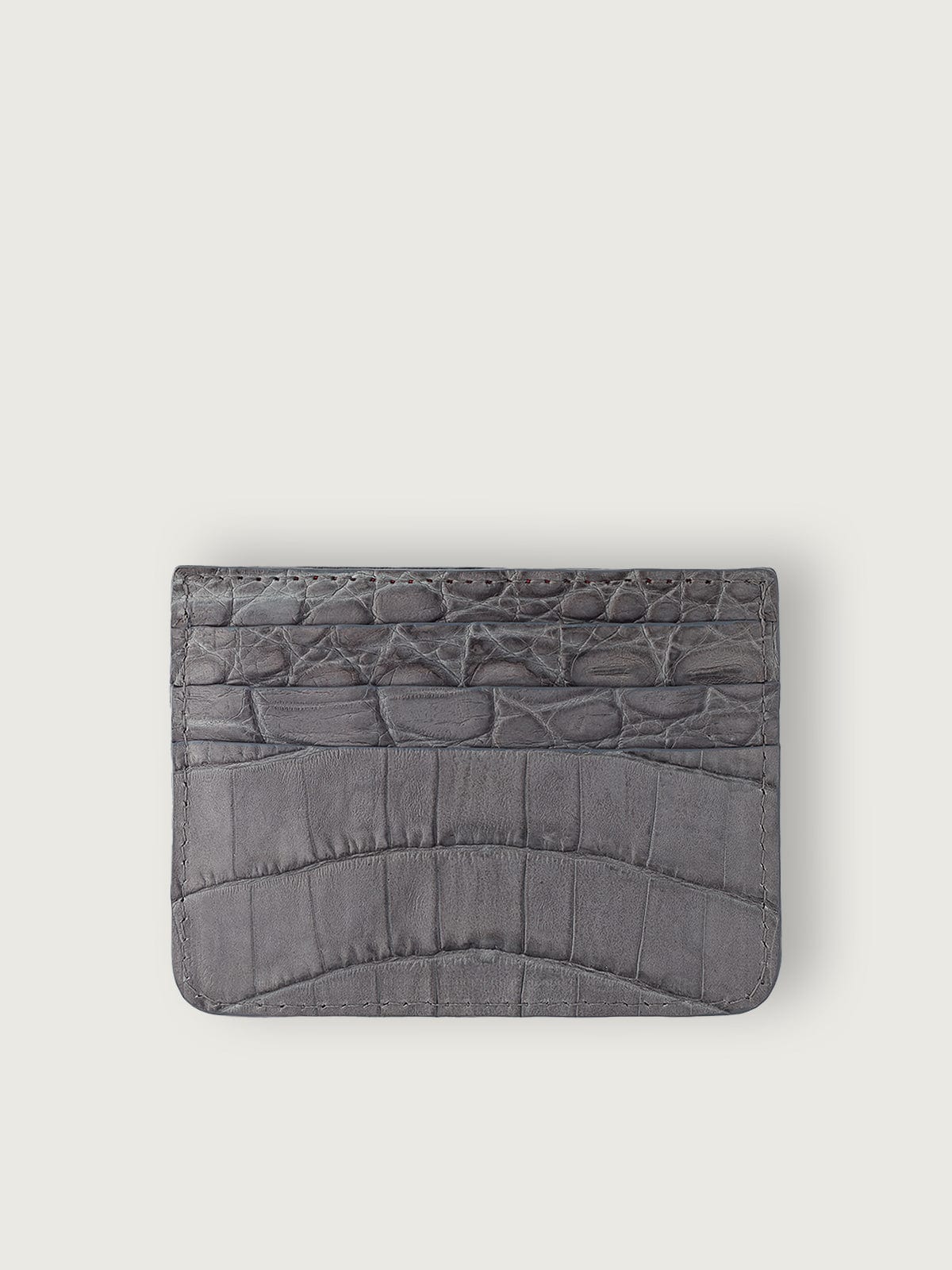 TARJETERO SLIM COCODRILO GENUINO - GRIS