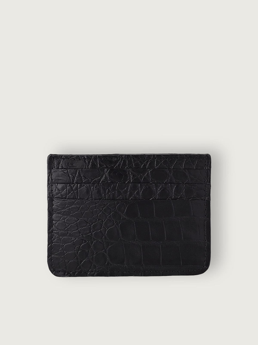 TARJETERO SLIM COCODRILO GENUINO - NEGRO