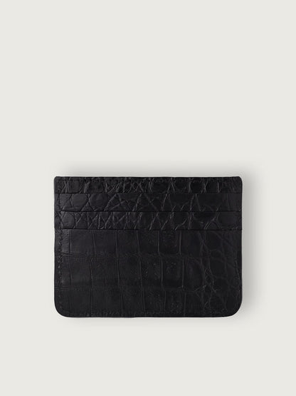TARJETERO SLIM COCODRILO GENUINO - NEGRO