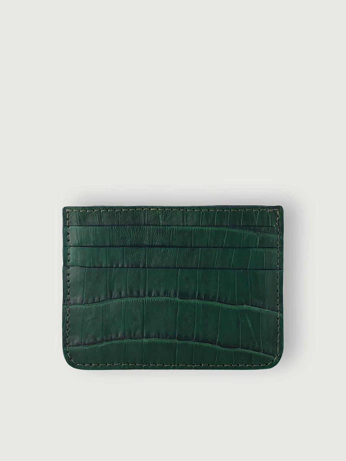 TARJETERO SLIM COCODRILO GENUINO - VERDE OSCURO