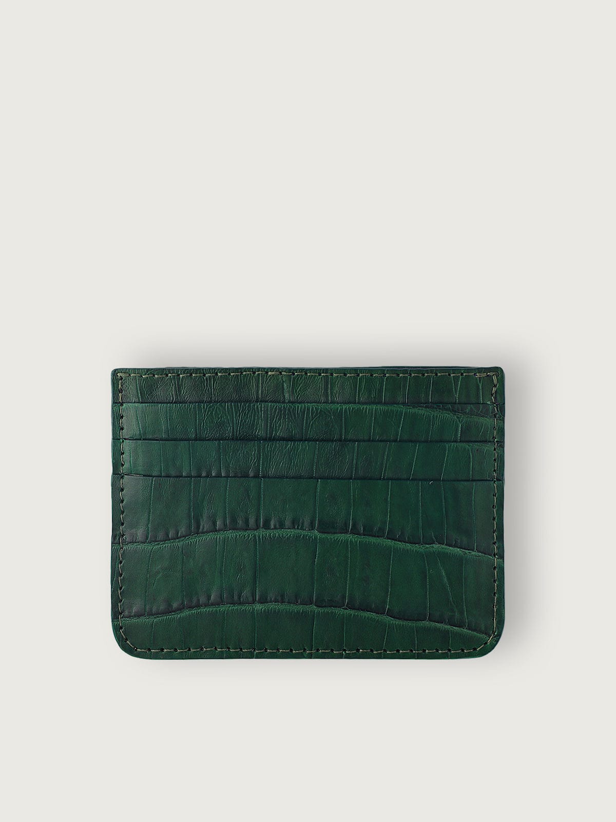 TARJETERO SLIM COCODRILO GENUINO - VERDE OSCURO