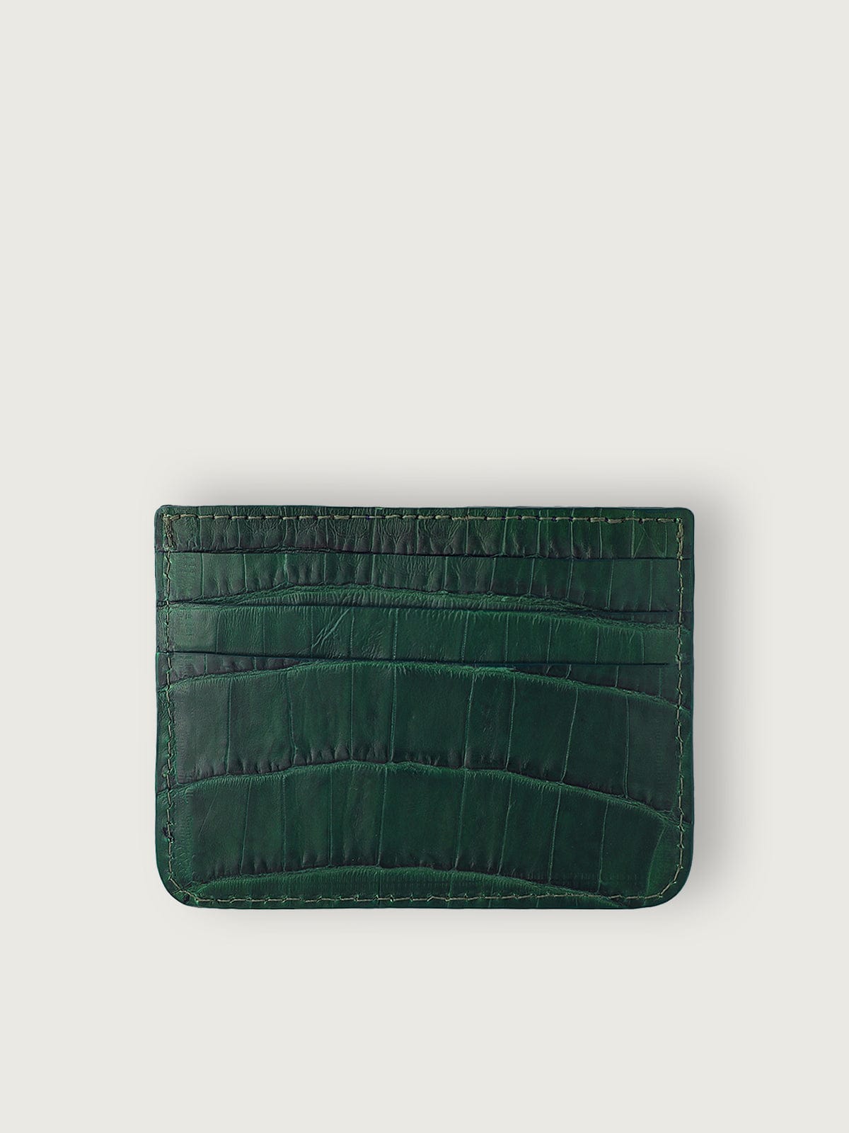 TARJETERO SLIM COCODRILO GENUINO - VERDE OSCURO