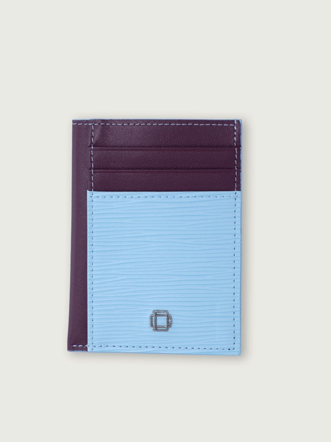 TARJETERO VERTICICAL DE CUERO BORGOÑA PARA 8 TARJETAS